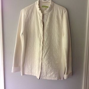 Sigrid Olsen ivory quilted jacket.